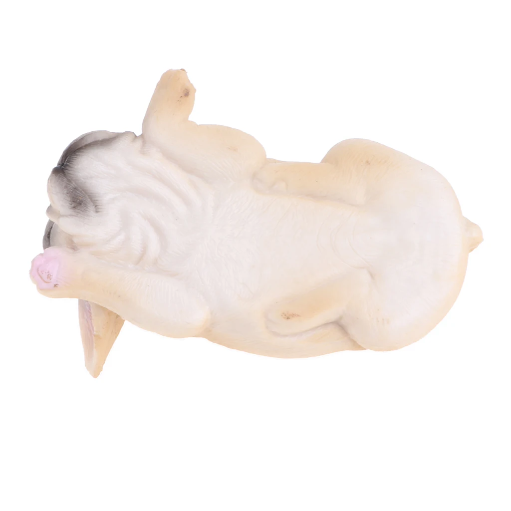 2x Sleeping Little French Bulldog Dog Animals Action Figure Pet Dog Wild/Farm Animal Models Educational Nature Toy