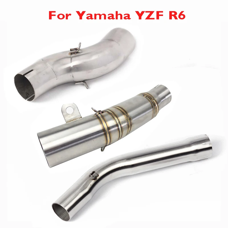 

Motorcycle YZF R6 Exhaust Pipe Mid Connect Link Tube Pipe Stainless Steel Titanium Middle Link Pipe for Yamaha YZF R6 1998-2019