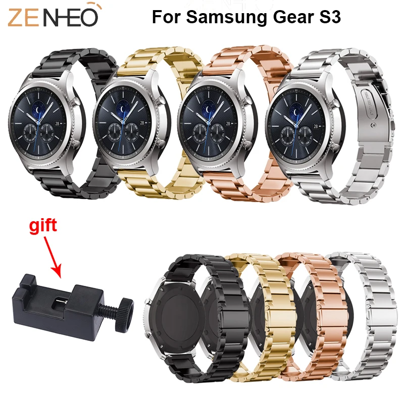 

46mm bracelet Stainless Steel Band for Samsung gear S3 Classic /Frontier watchbands Metal Strap link Watchband with Adjust Tool