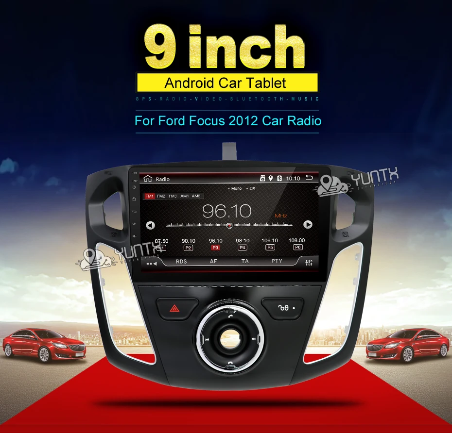 Top Quad core 2 din Android Car DVD GPS for Ford Focus 3 2012 with Bluetooth Radio RDS Wifi 3G host External Mic Free 8GB Map Card 12