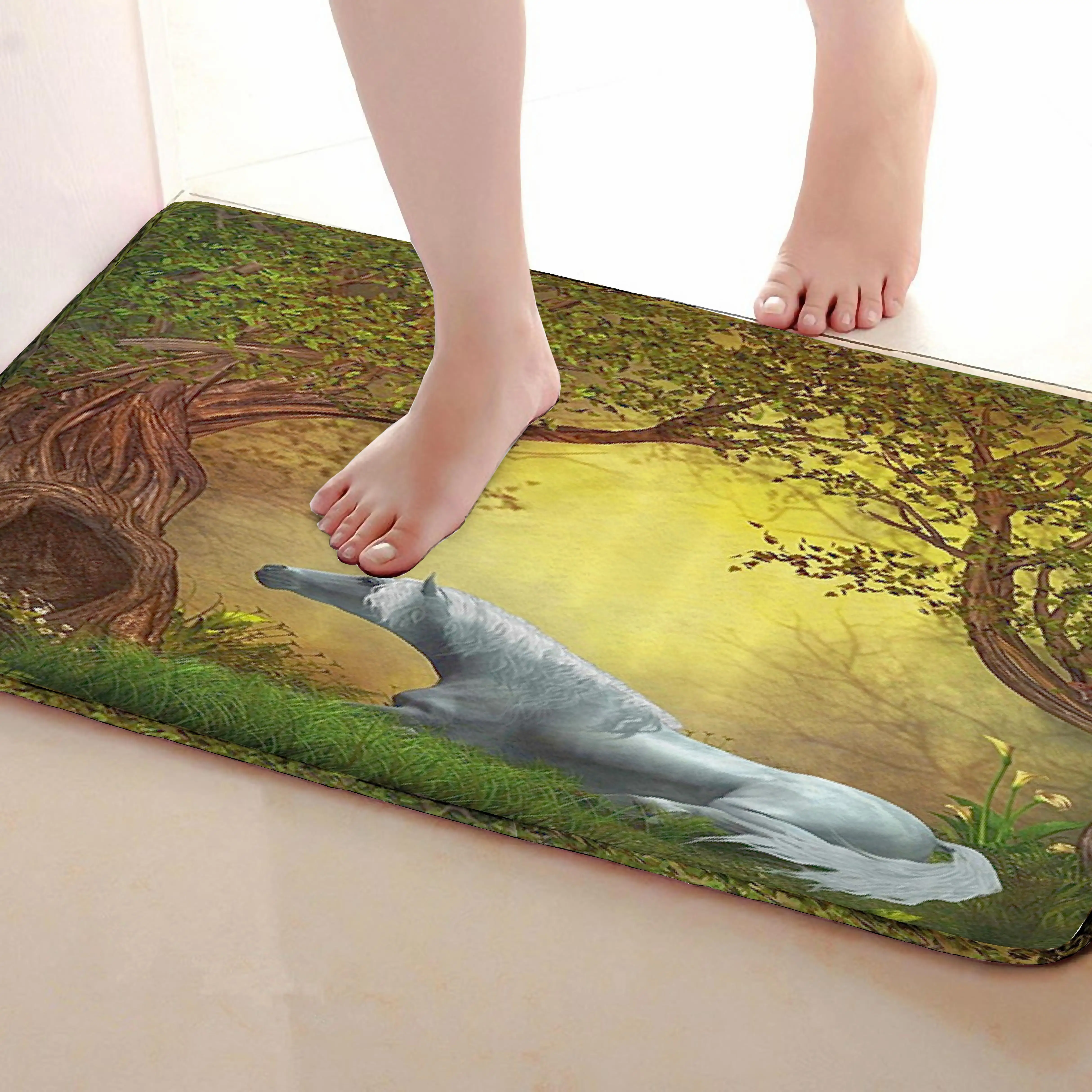 Единорог стиль Коврики для улицы, забавные Противоскользящие коврики для ванной, дверные коврики, дверные коврики под входную дверь