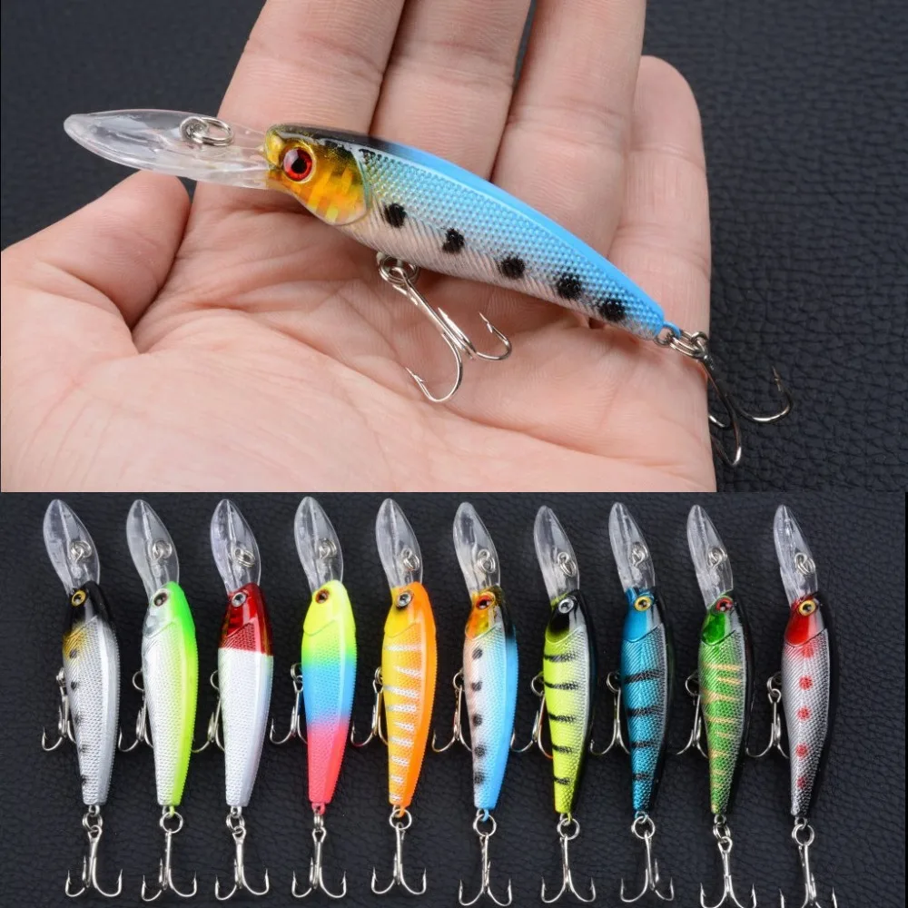 

9cm 8g Hard Bait Lures Minnow Fishing Lure Isca Artificial 6# Hook 3D Eyes Crankbait Wobbler for Fishing Pesca Tackle