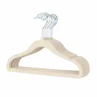 Hangerlink Beige Kids Standard Flocked Velvet Dress Hanging Orginazer Hanger No Slip Ultra Slim with U Notch (30 pieces/Lot)