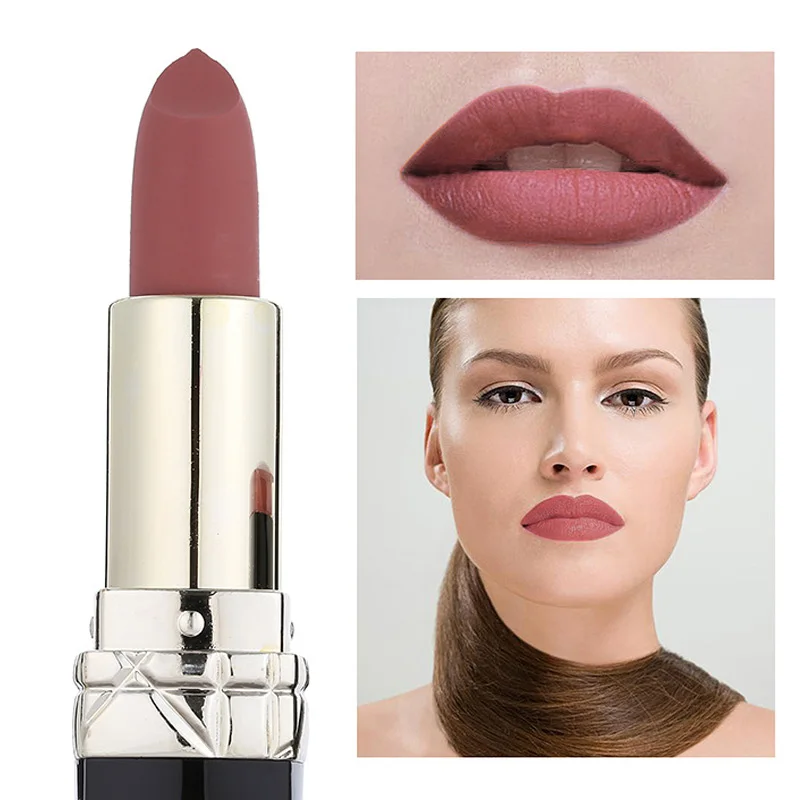 Miss Rose Sexy Matte Lipstick Pigment Velvet Baton Waterproof Long Lasting Matt Lip Stain Batom Makeup Red Nude Colors Cosmetics