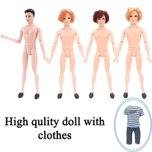 1 Full Nude Doll with Head for Barbie Dolls 14 Joint Moving Naked Bodies DIY Toys Accessories Boyfriend Male Doll For Ken Doll