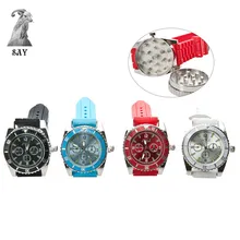 SY новые творческие дизайн Портативный металлические часы браслет Мясорубка мини табак специй травяной измельчитель устройство для измельчения, курение аксессуары