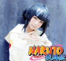Envío Gratis Naruto Hinata Hyuga Estudiante Azul 45 cm peluca Cosplay Del Anime