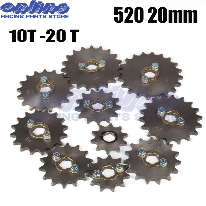 

10T 11T 12T 13T 14T 15T 16T 17T 18T 19Tooth 520 20mm Front Engine Sprocket For Honda Lifan ZongShen ATV Quad Dirt Pit bike Buggy