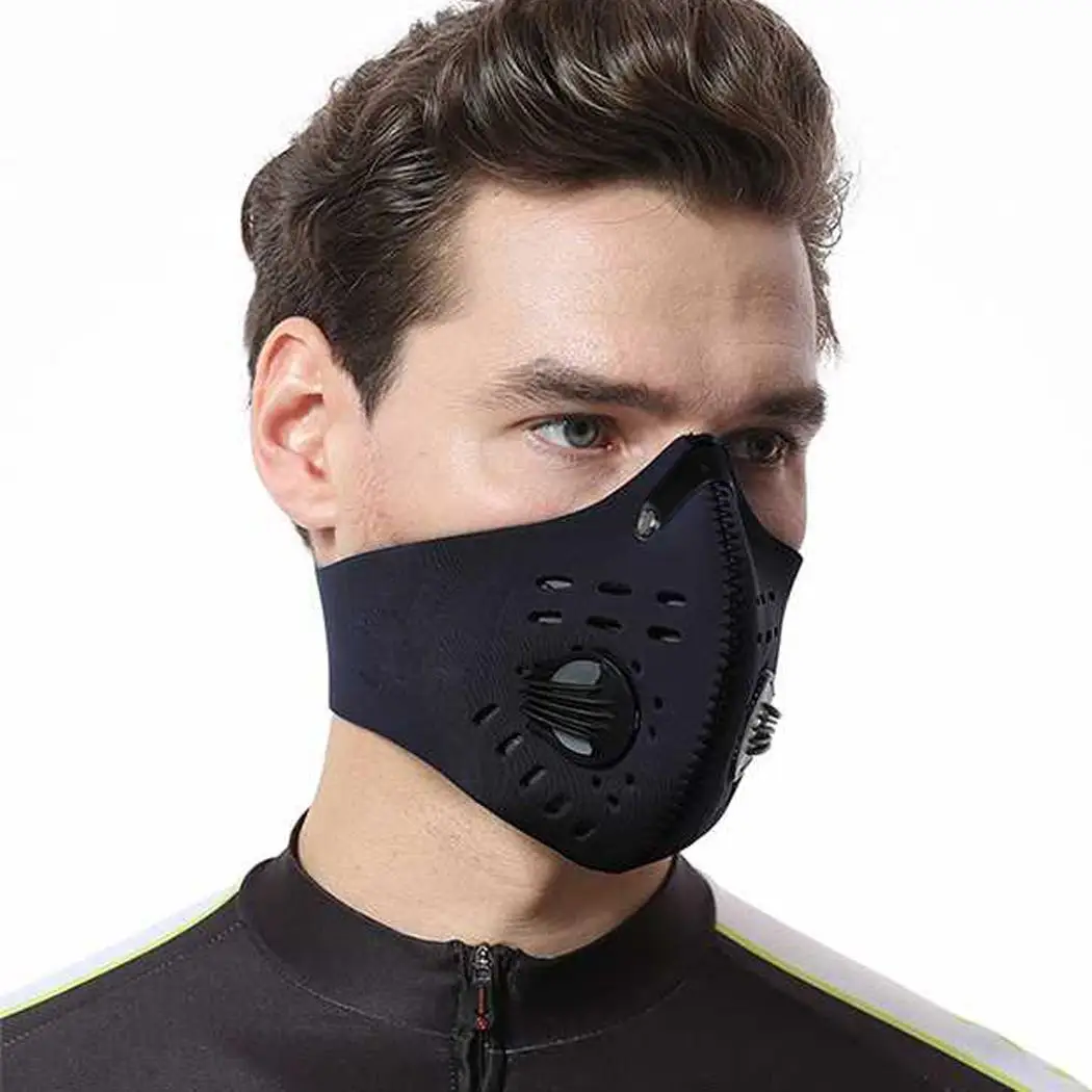 

Activated Carbon Cycling Mask Training Face Mask Bicycle Smog mask Breathable Half Fleece Warm for Ski Riding Fishing Skating