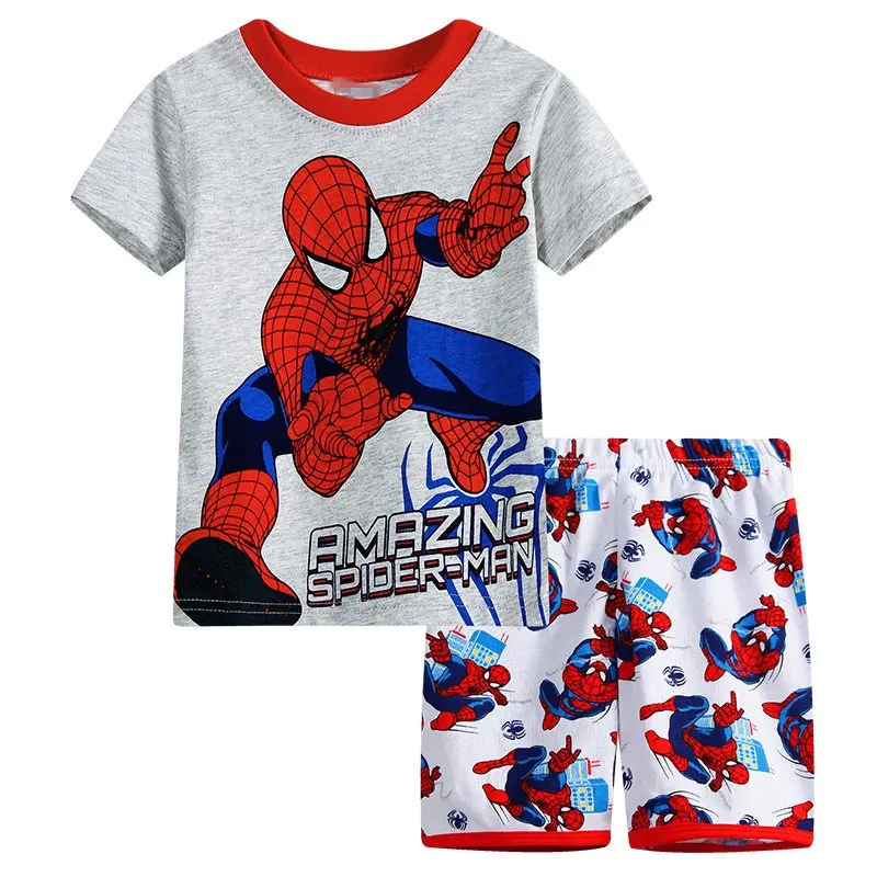 Новые хлопковые детские пижамы Siut маленьких Пижама для мальчиков для маленьких девочек пижамы мультфильм детские короткий рукав Pijamas Костюмы спортивные SS008 - Цвет: 13 style