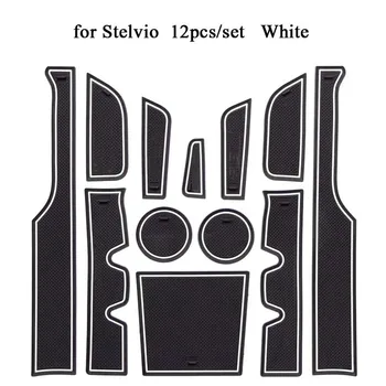 

Car Gate Slot Mat Decoration for Alfa Romeo Stelvio Anti-slip Door Pad Rubber Cup Groove Mat Decor Auto Interior Accessories