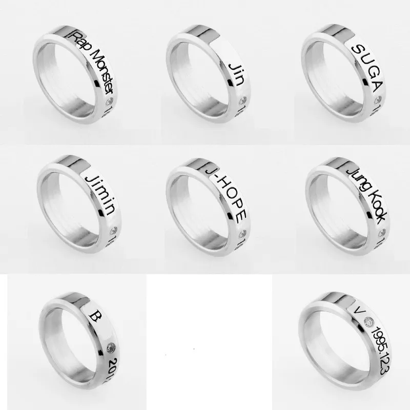 

KPOP JIN SUGA Album Send a leather rope gift Ring Goods K-POP Jewelry Rings Accessories For Men And Women Female Male Boy Girl