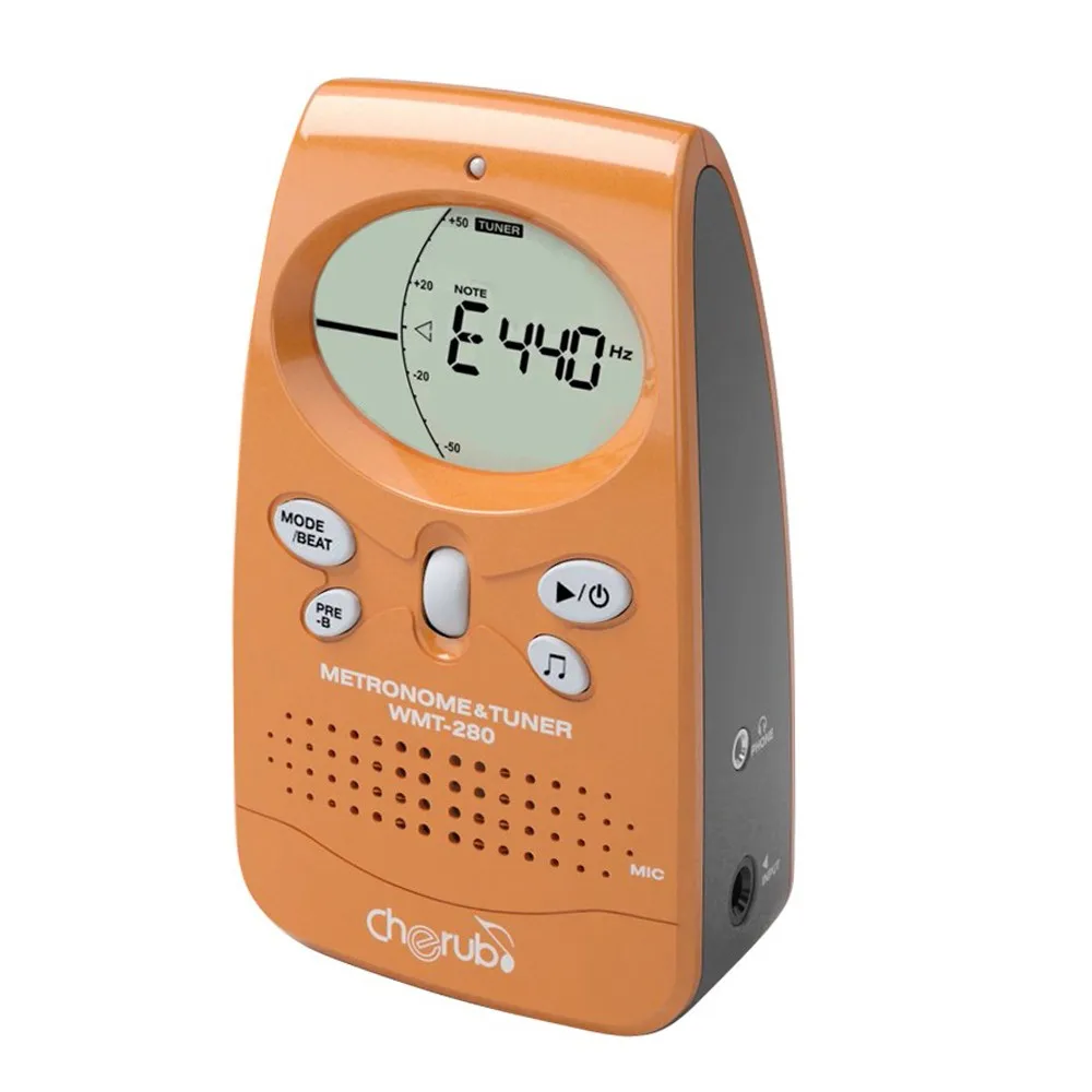 

Cherub WMT-280 Guitar Electric Metronome Tuner 3 in 1 Rhythm Trainer Gallery Orange Trainer Drum Metronome Guitar Accessories