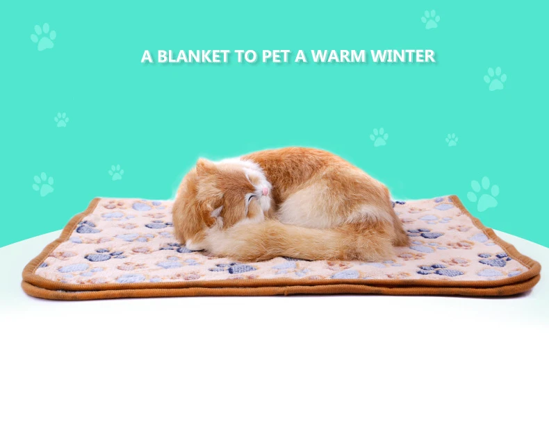 Pet Coral Fleece Bed Blanket Breathable Soft Sleeping Mat For Medium Small Cats Dogs Autumn Winter Warm Dog Cushion Sleeping Bed (2)