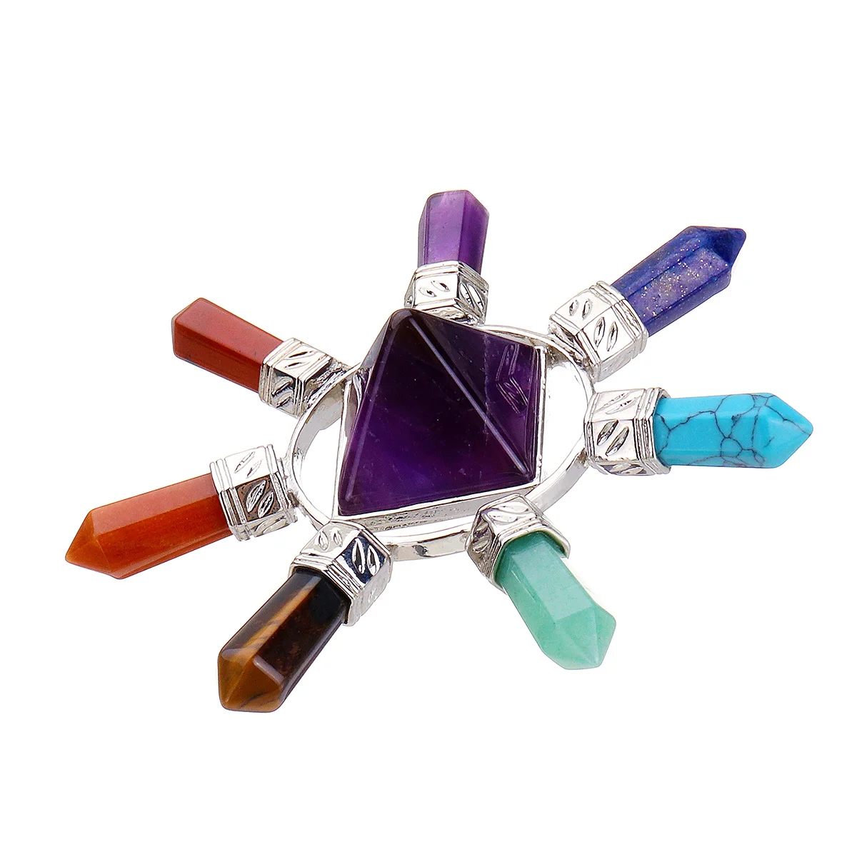 Luottus 2 inch Crystal Orgone Pyramid Energy Generator Reiki Chakra Healing Crystal Stone for Home Decor