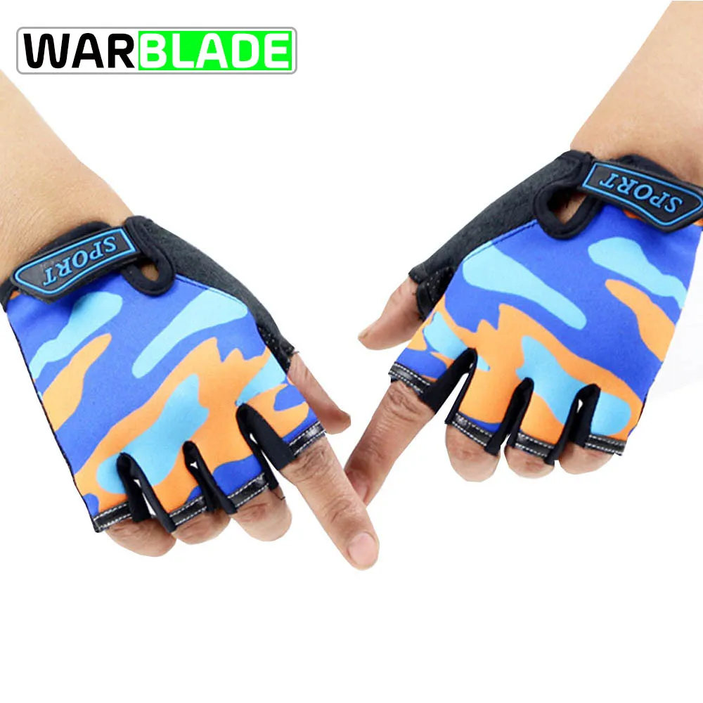 

New Sport Gloves for Kids Semi-finger Wolf Print Glove Children Mittens Anti-slip Boys Girl Fingerless Gloves for 6-12 Years Kid