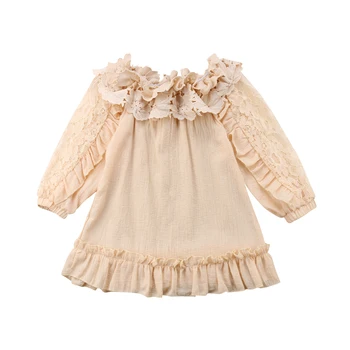 

Newborn Infant Kid Princess Kid Baby Girl Casual A-line Popular Girls Dress Lace Floral Off Shoulder Party Gown Dresses 2-7Y