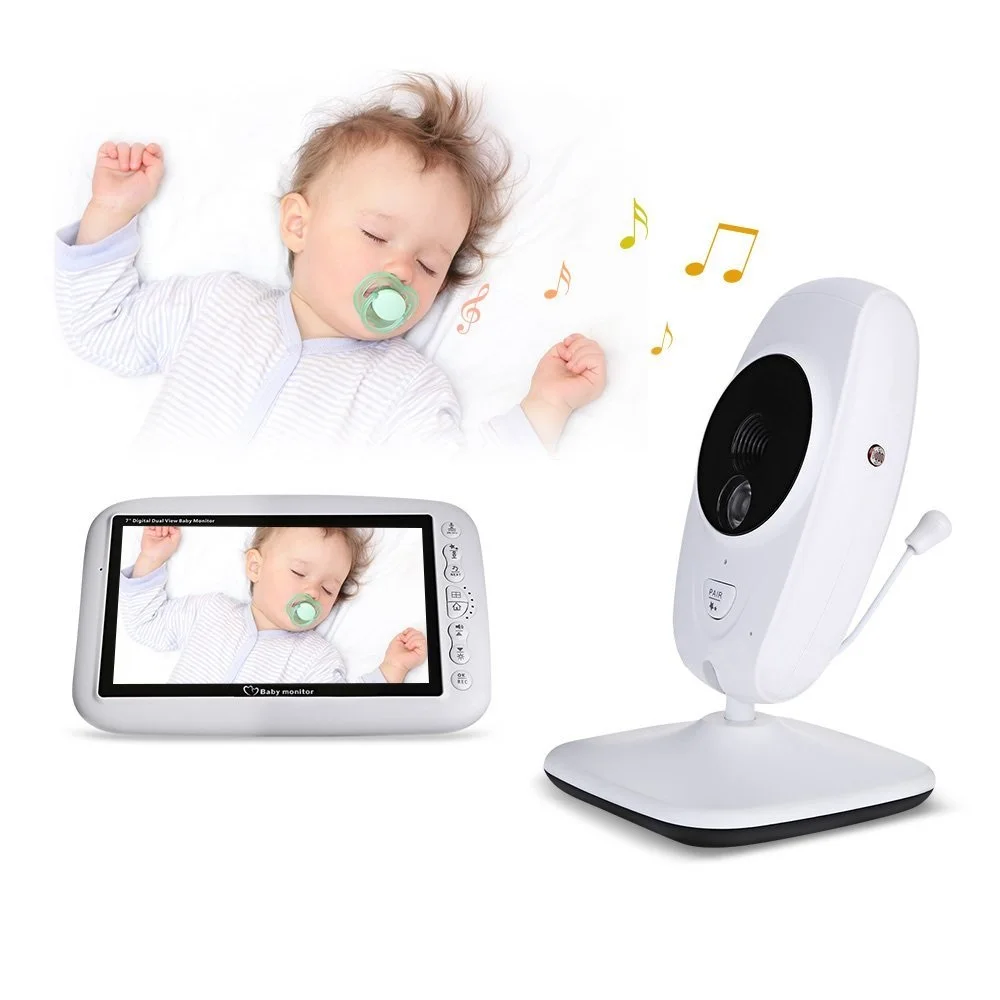 

720P babyfoon met camera baba eletronica vigila bebes 7.0 inch LCD IR night light vision Intercom Lullabies Temperature Monitor