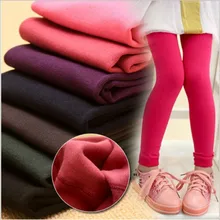 Осенне-зимние леггинсы для девочек, бархатные теплые детские штаны ярких цветов леггинсы для девочек от 3 до 9 лет