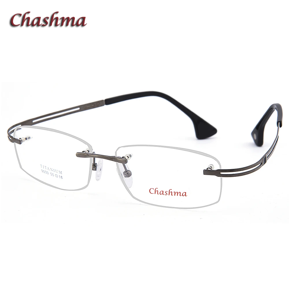 

Chashma Brand Titanium Glasses Transparent Spectacles eyeglass Frames for Men's Glasses Wide Face Rimless Eyeglasses Plus Size