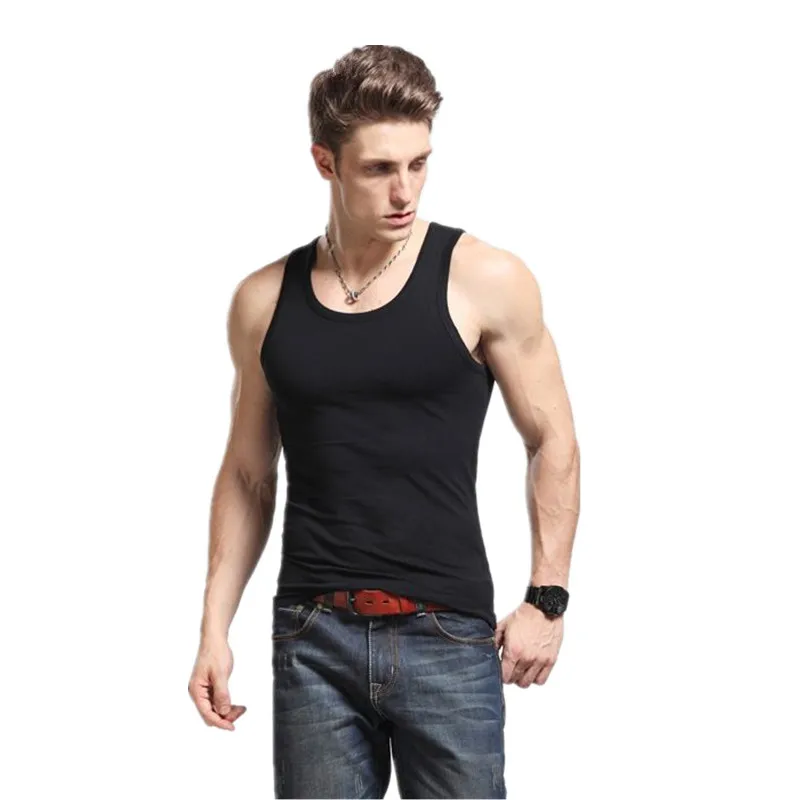 

High Quality Men Tank Top 2018 100% Cotton Undershirt Bodybuilding Fitness Sleeveless Vest Fashion Clothing Men Tank Tops