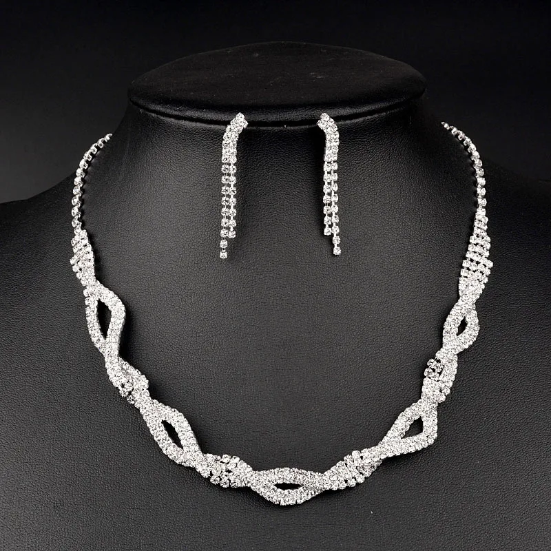 Jewelry & Accessories,Fashion Jewelry Sets. Bridal jewelry, Wedding jewelry, Zircon necklace earrings set