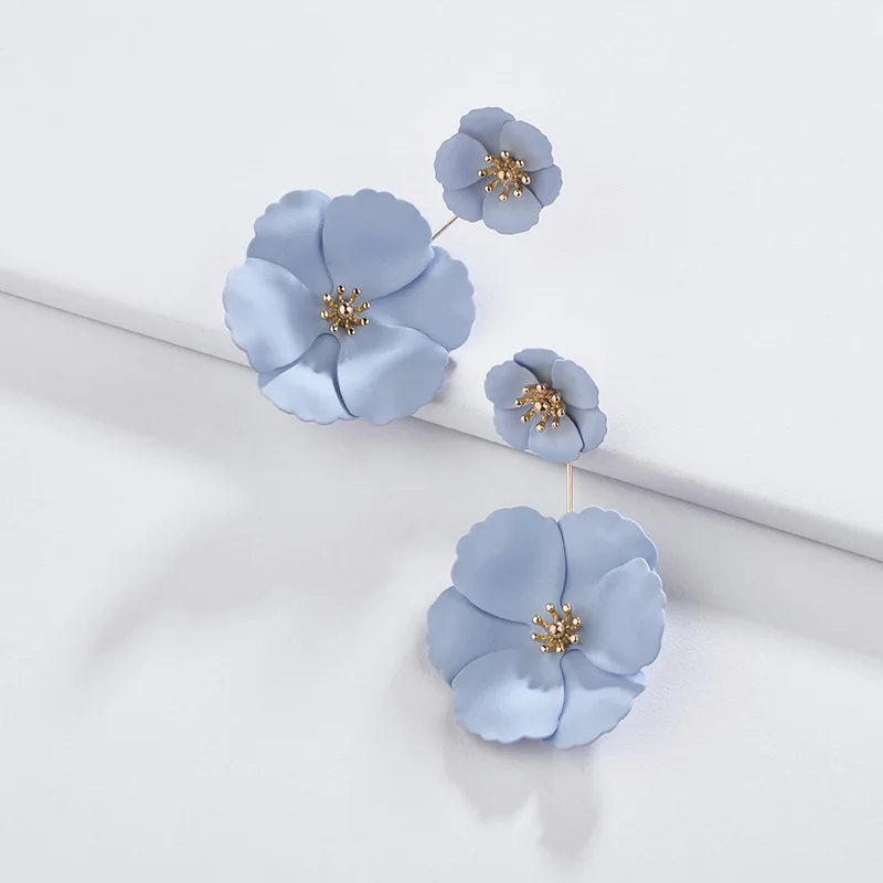 

OSHUER 9 Colors Korean Style Cute Flower Earrings For Women 2019 New Fashion Sweet Earrings Femme Brinco Wholesale Jewelry