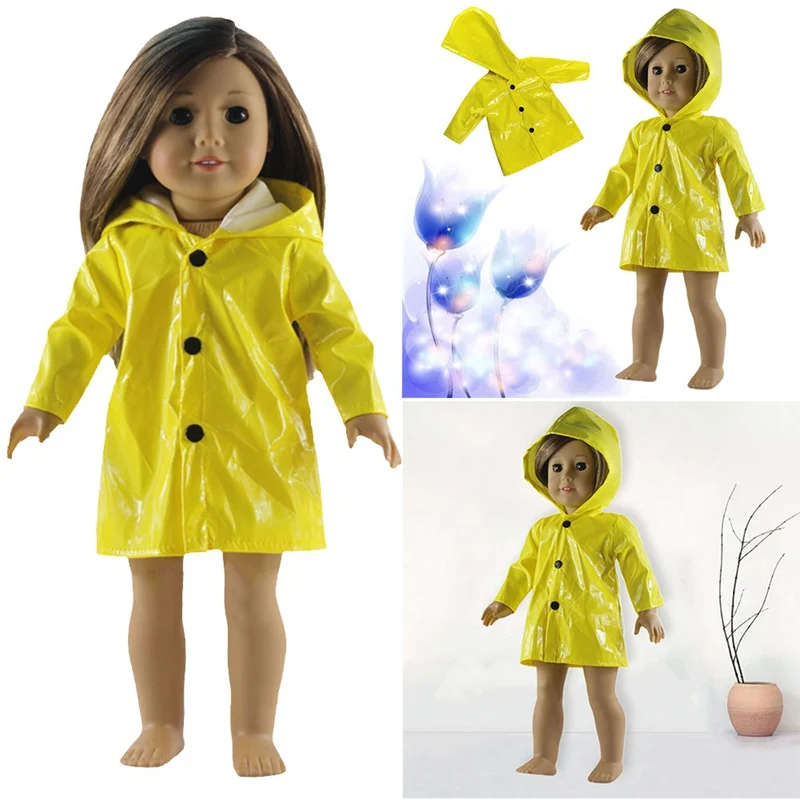 

Clothes For Dolls Fits 18 Inch American Doll And Baby Doll Swimwear Pajamas Yellow Raincoat