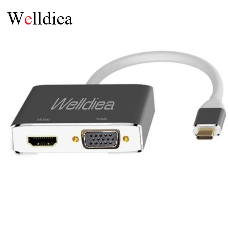 

Welldiea USB C HDMI VGA Adapter USB Type-c to HDMI 4K Male to Female for MacBook Pro ChromeBook Huawei P20 galaxy S9 USB C HDMI