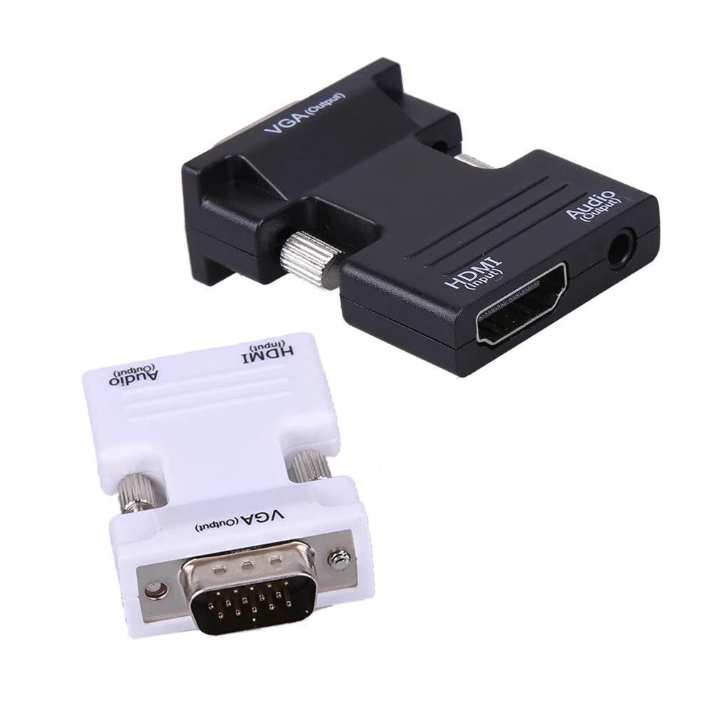 HDMI Female to VGA Male Converter with Audio Adapter Support 1080P