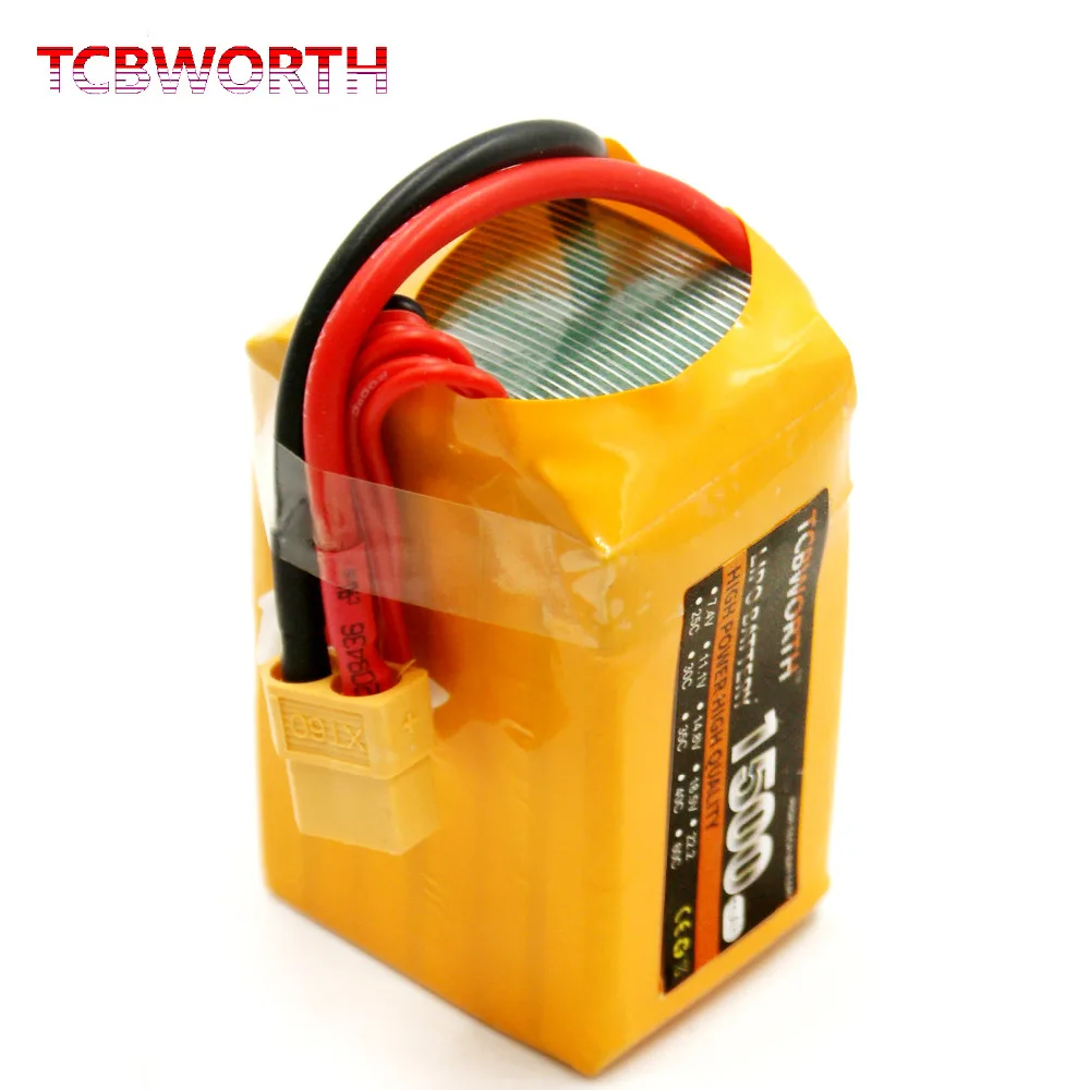 TCBWORTH RC Airplane LiPo battery 6S 22.2V 1500mAh 30C 60C For RC