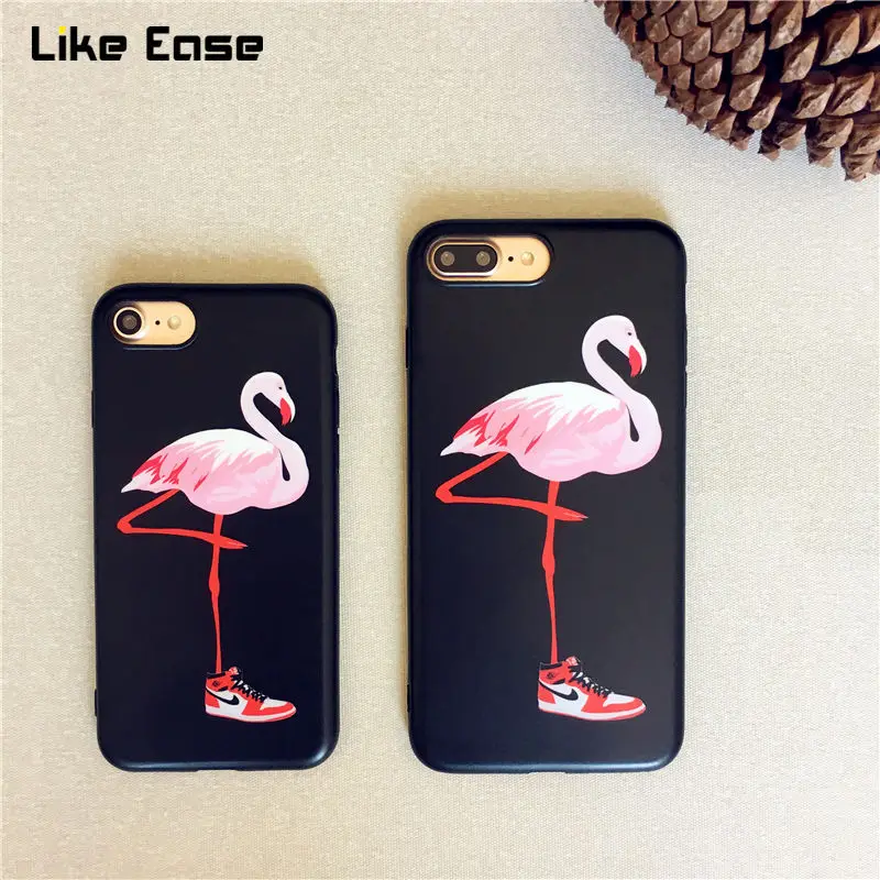 

Flamingo Jordan Phone Cover for iphone 7 plus Phone Case Jumpman Sneaker Soft Case for iphone X 6 6s 7 8 plus Capa