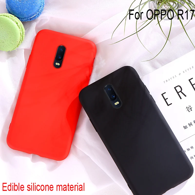 Роскошные мягкие матовые цветные Чехлы для OPPO R17 R 17 простой однотонный ультратонкий ТПУ чехол карамельный цвет задний чехол для OPPO R17