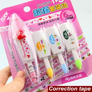 

4 pcs value set Correction tapes Lovely decoration tape Click corrective tape Stationery corretivo escolar School supplies 6578