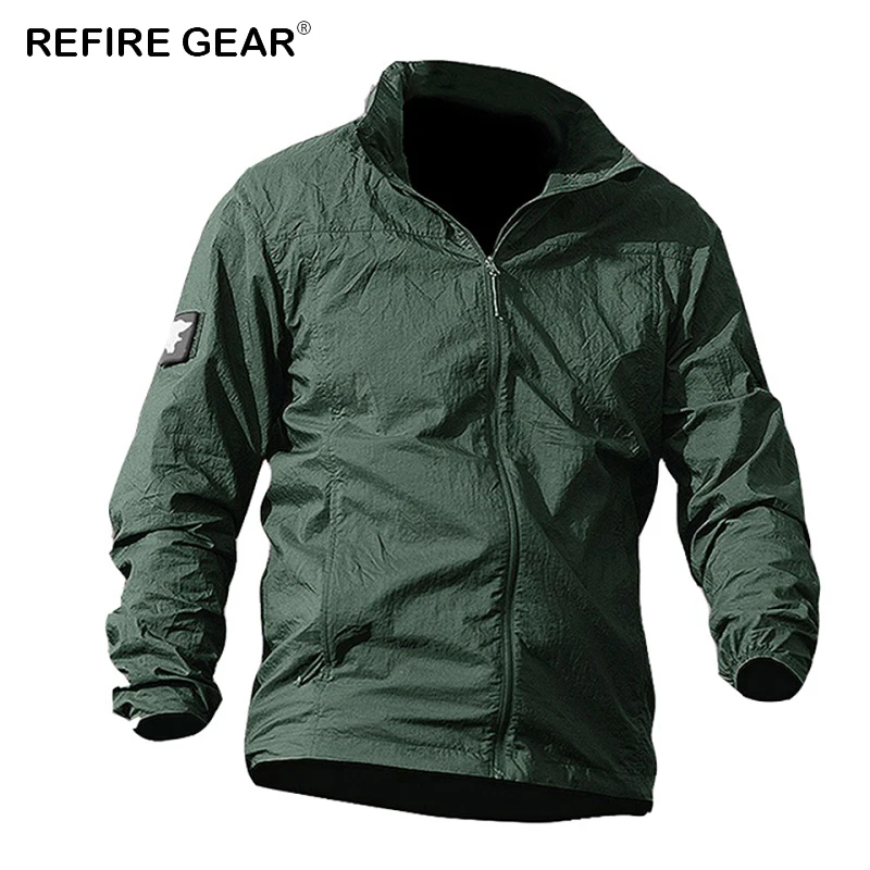 Refire gear уличная тактическая кожаная куртка мужская Весенняя Осенняя ветровка походная водонепроницаемая куртка дышащая спортивная куртка для рыбалки