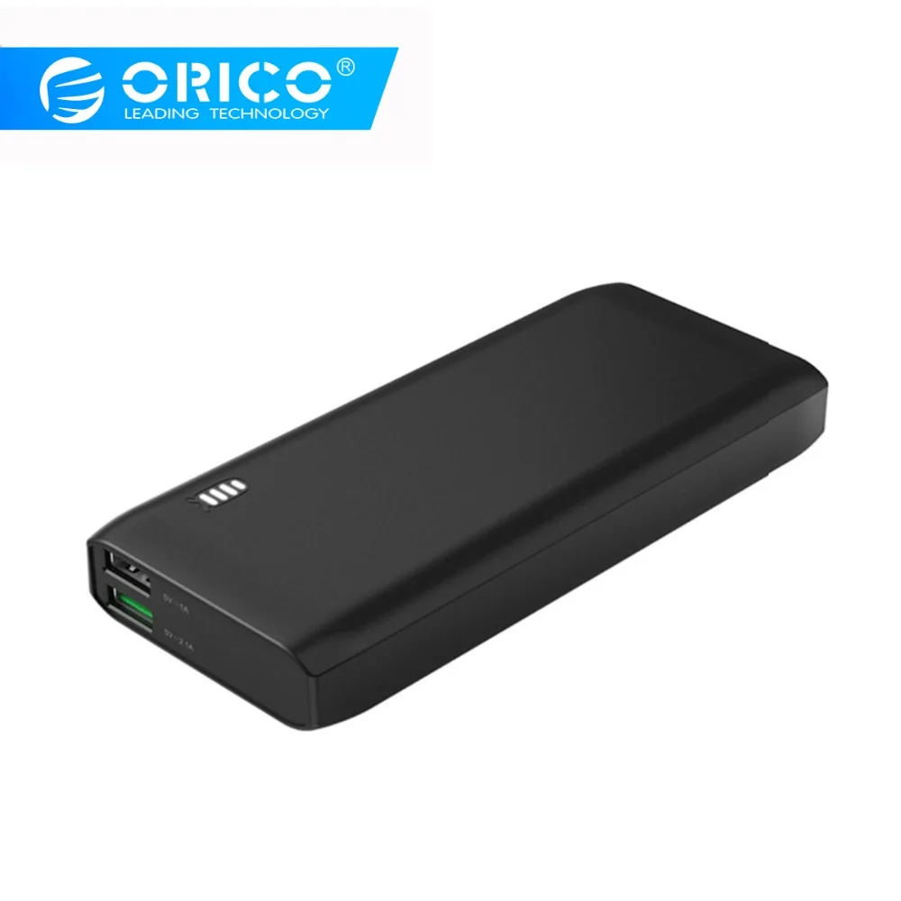 ORICO 10000 mAh/20000 mAh большой блок питания Cpacity 5V2A 12W двухсторонний выход двойной USB внешний аккумулятор зарядное устройство для iPhone/Android