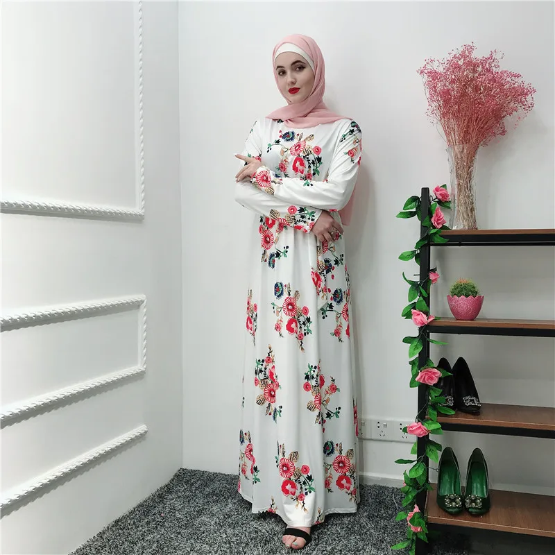 Цветочный Абаи роковой Дубай Ислам мусульманский хиджаб платье Восточный халат из марокена восточный женский халат для Для женщин Рамадан