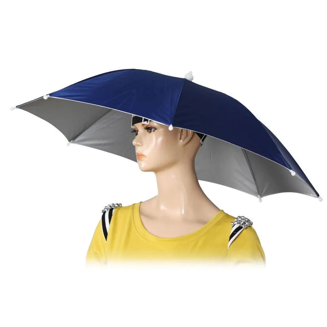 26 "diamètre élastique bandeau pêche chapeaux parapluie chapeau bleu foncé