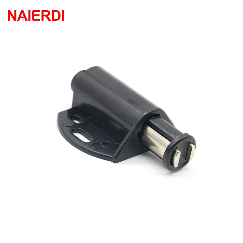 NAIERDI-bouchon de porte noir, supports magnétiques pince en verre pour placard de cuisine, support magnétique dur