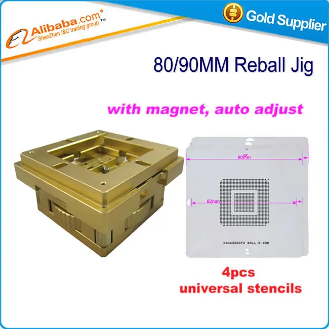 

Hot selling 80/90mm Universal BGA Reballing Station with magnet auto adjust Stencil holder with 4 free stencils
