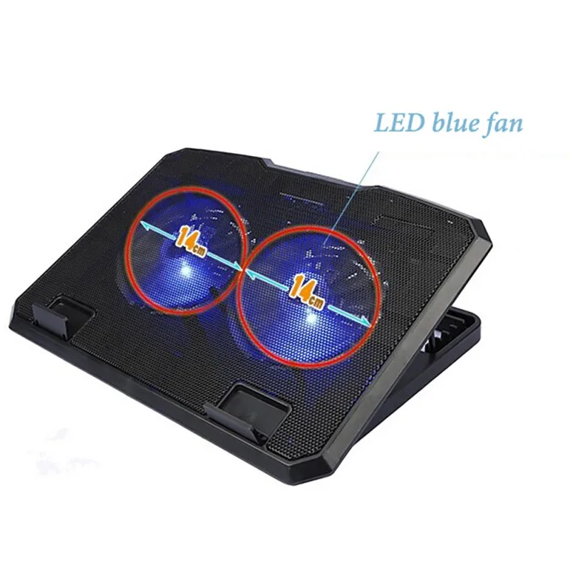 

6-Level Lifting Multi-Fan Notebook Cooler Laptop Cooling Radiator With 2 USB Ports Anti-skid Adjustment