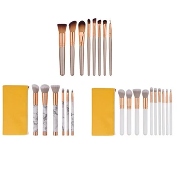 

6/8/10Pcs Marble Handle Makeup Brushes Set Eye Shadow Powder Contour Cosmetic Brush Kits Face Cream Concealer Make Up Brush Tool