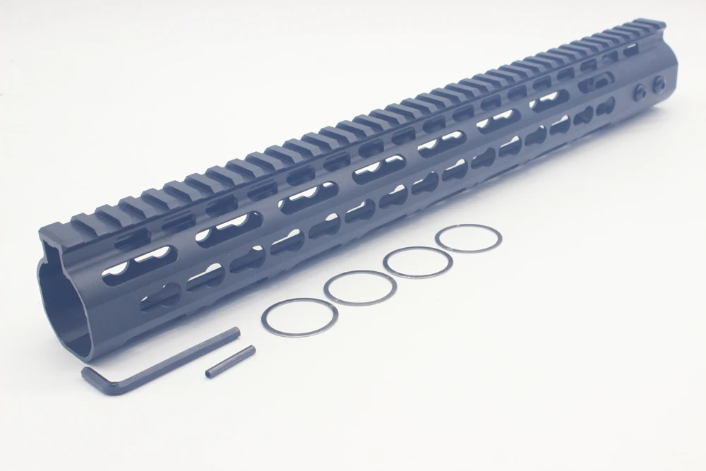 

15" Length NSR Free Floating Handguard Rail Mount One-piece KeyMod Rail Systems Light weigh with Steel Barrel Nut For AR-15