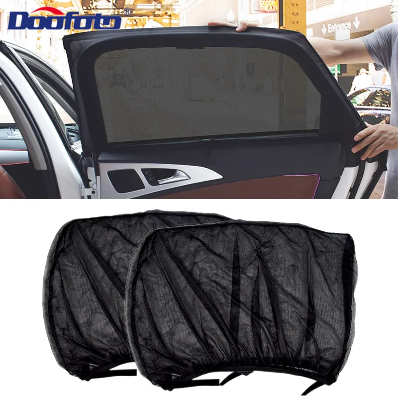 

DOOFOTO Car Window Sun Shade UV Protection Car Curtain Rear Side Window Mesh Car Styling Accessories Prevent Mosquitoes