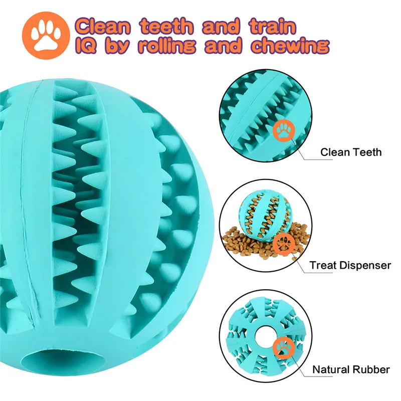 4PcsPack Dog Toy Interactive Rubber Balls Pet Dog Puppy Elasticity Teeth Ball Dog Chew Toys Tooth Cleaning Rope Balls (3)