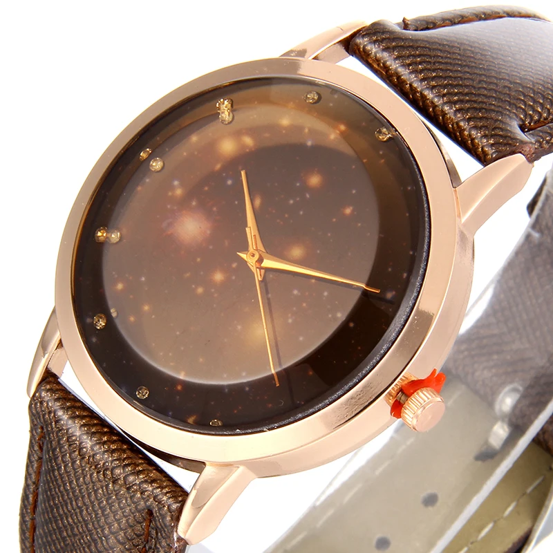 

Relojes Mujer 2017 Fashion Women's watches Luxury Starry Ladies Leather Band Watch Analog Quartz Wrist Watch Relogio Feminino