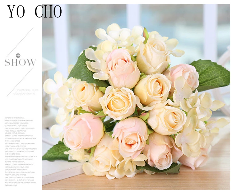 rose artificial peony hydrangea flower bouquet bridal wedding home decoration (7)_