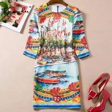 Vestido de diseñador Truevoker, vestido de mujer de media manga Vintage con estampado de talla grande XXL, vestido de vacaciones de verano