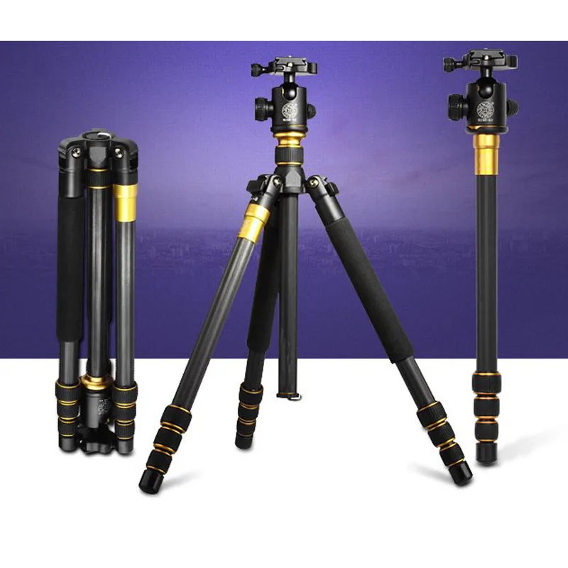 DHL Free Shipping Q 999C Pro Carbon Fiber Light Weight Tripod Monopod