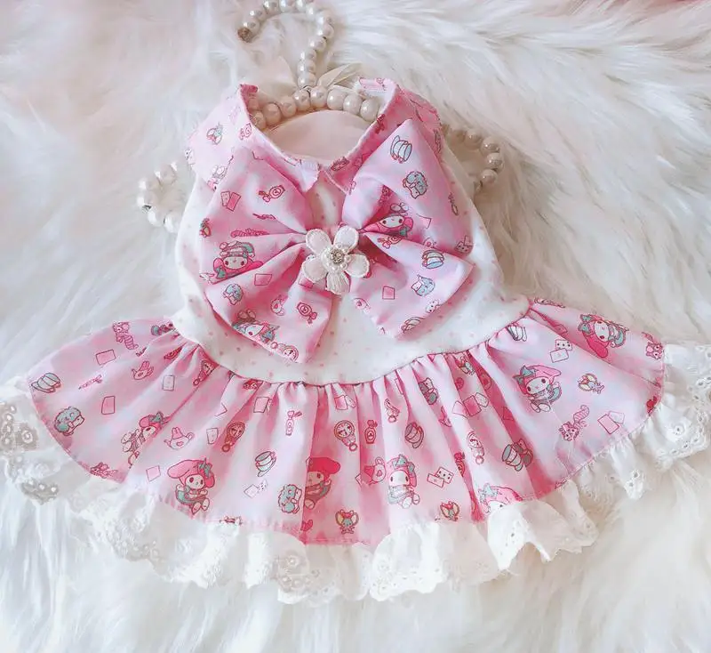 Cute Plaid Dog Puppy Princess Bow Dress Small Cat Pet Wedding Birthday Tutu Skirt Yorkshire Summer Clothes Shirt | Дом и сад